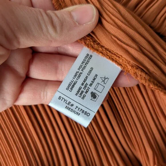 Baltic Born Zarra Spice Pleated Dress Maxi Orange medium NWT